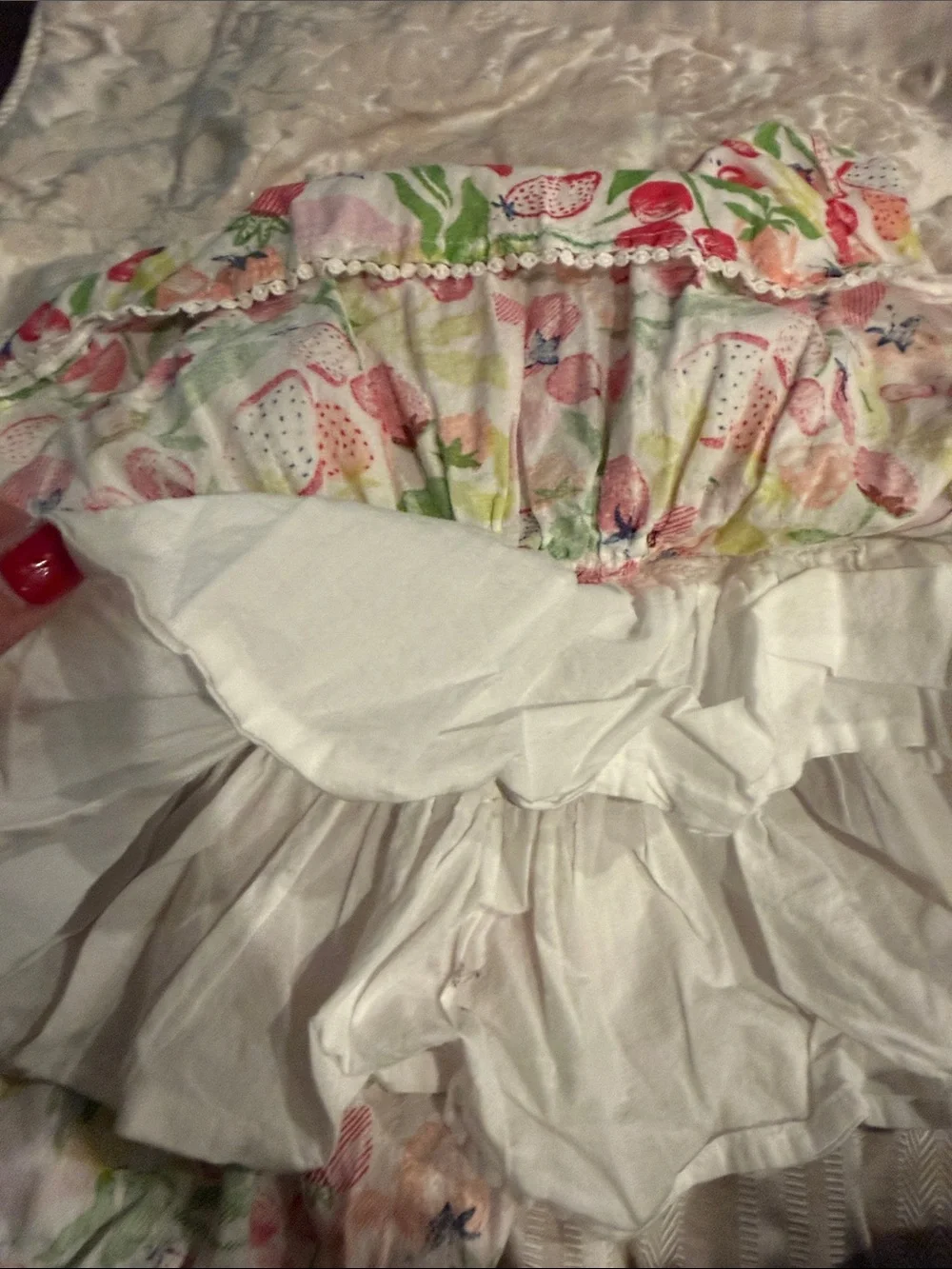 Isaac Mizrahi Strawberry & Floral Tiered Sundress - Pink, Red & Green